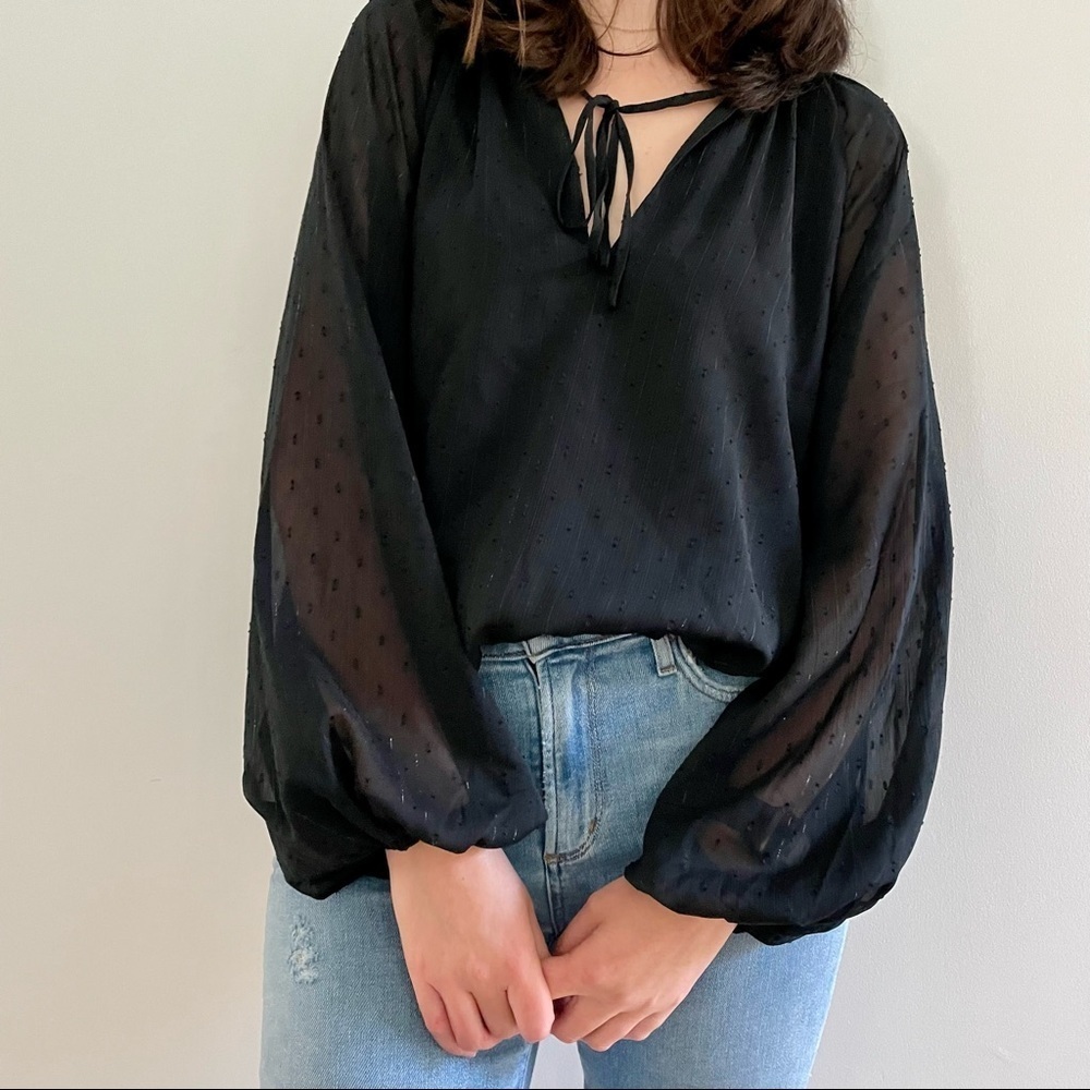 NWT SANCTUARY VOLUME BLACK BLOUSE - XS
